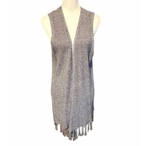 Bass Women's Sleeveless Sweater Cardigan Black White Size XL